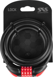 Велозамок STS M602 10mm x150cm кодовый черно-красный