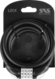Велозамок STS M602 10mm x150cm кодовый черно-белый