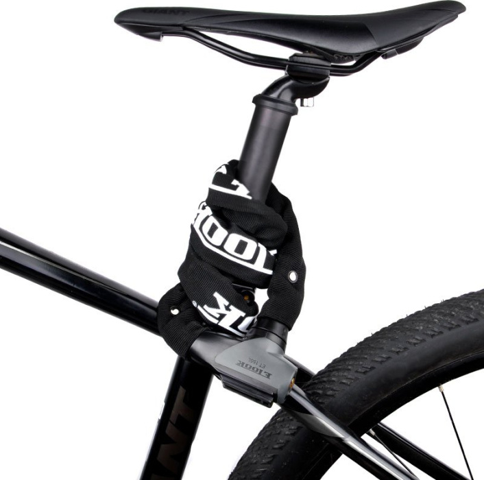 Замок стальная цель ETOOK ET155L 1000x7mm 1039g Black велосипедные замки