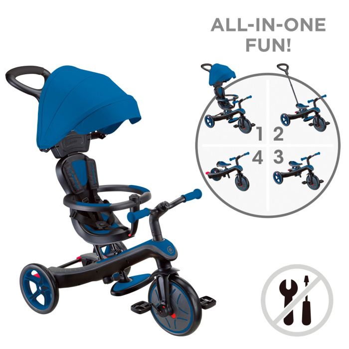 Велосипед-беговел Globber TRIKE EXPLORER 4 в 1 синий