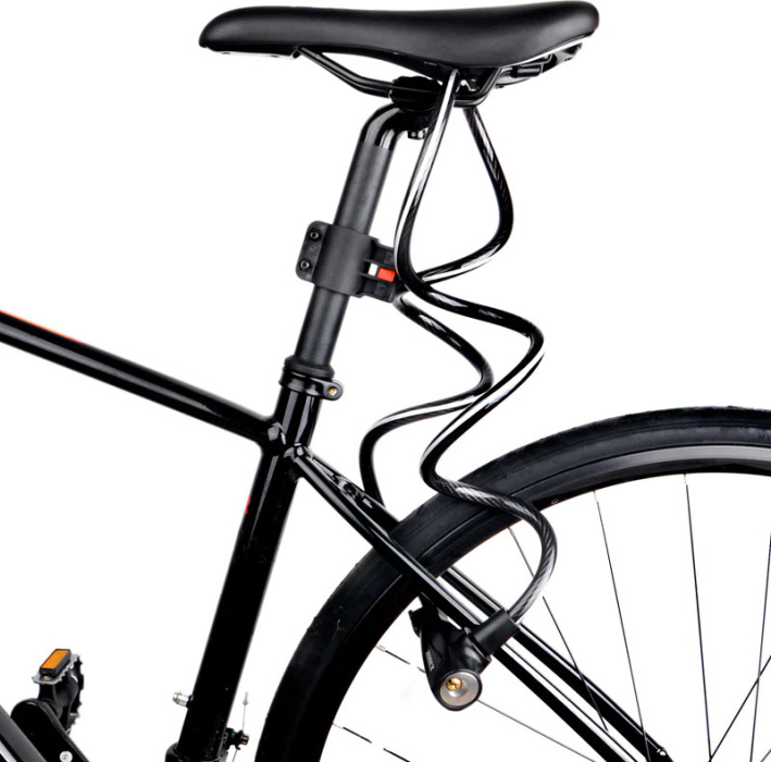 Замок трос ETOOK ET455R 1500x12mm 900g Black велосипедные замки